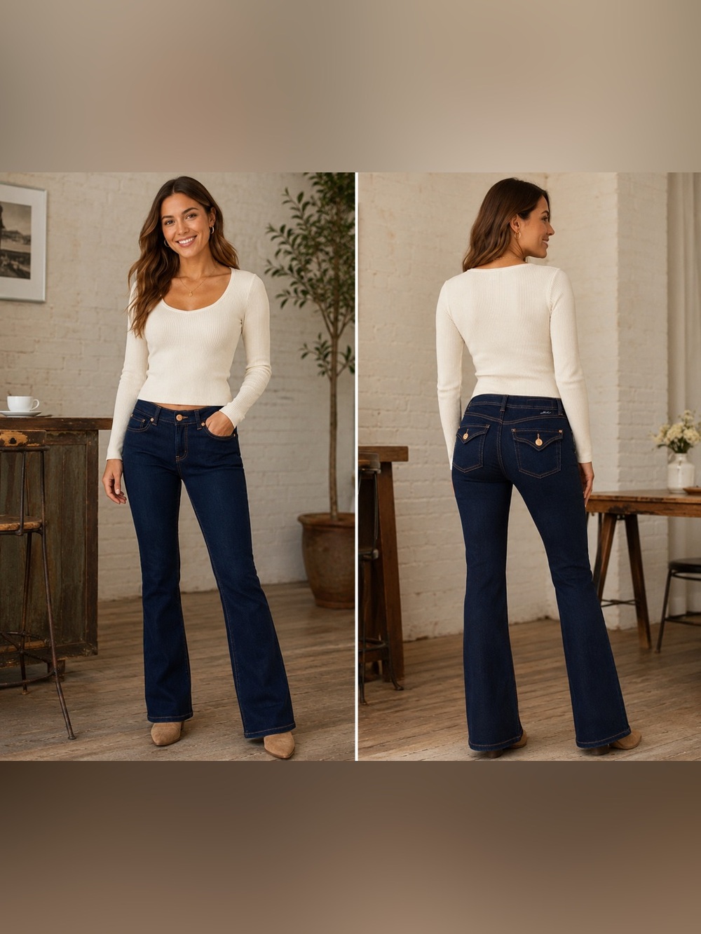 INC Denim Women's Dark Wash Regular Fit Low-Rise Boot Cut Jean